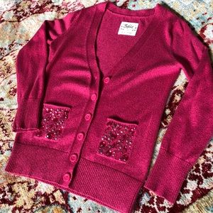 Justice “glam” cardigan sweater